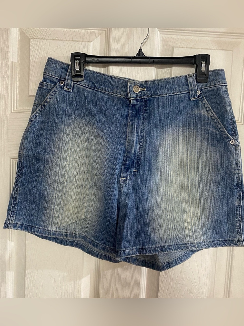 Riveted by Lee Denim Carpenter Shorts Women’s 14M Y2K Utility Jean Shorts